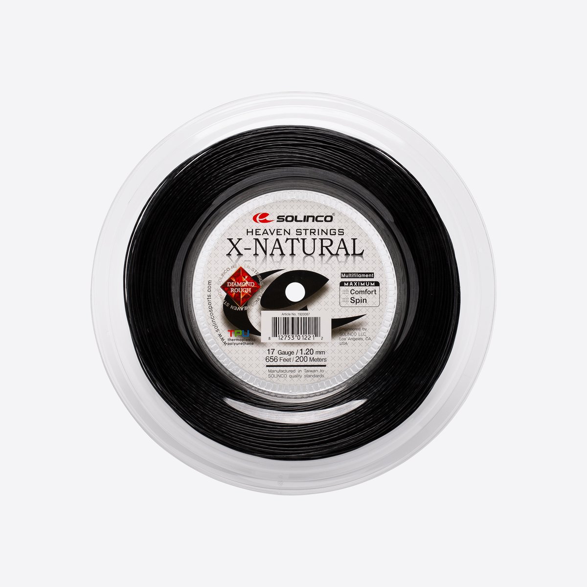 Solinco X/Natural — rollo (reel) de encordado